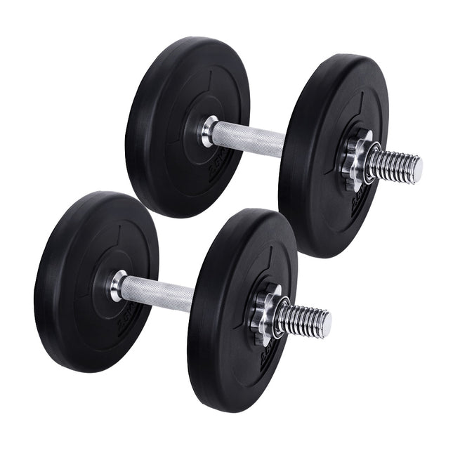Everfit 15kg Dumbbell Set Weight Plates Dumbbells Lifting Bench.