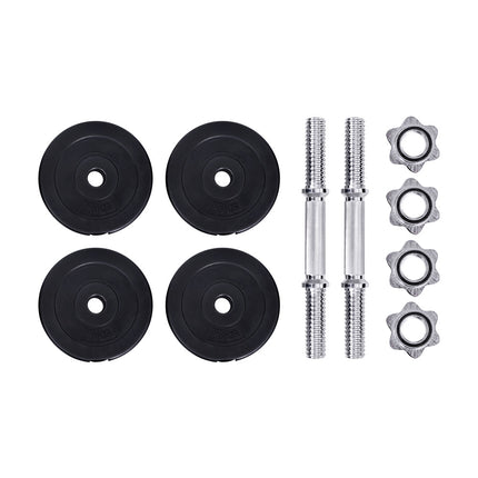 Everfit 15kg Dumbbell Set Weight Plates Dumbbells Lifting Bench.