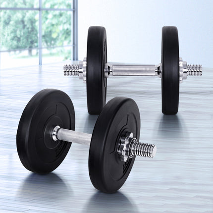 Everfit 15kg Dumbbell Set Weight Plates Dumbbells Lifting Bench.