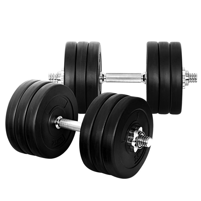 Everfit 35kg Dumbbell Set Weight Plates Dumbbells Lifting Bench.