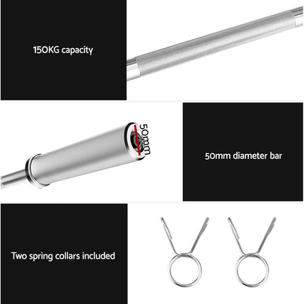 Everfit Barbells Set 36kg 120cm Dumbbell Barbell Plate Weight Lifting Home Gym Red Lifting.
