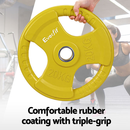 Everfit Weight Plates Olympic 15kgx2 Dumbbell Barbell Plate Weight Lifting Home Gym Red.