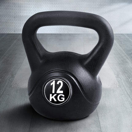 Everfit 12kg Kettlebell Set Weight Lifting Bench Dumbbells Kettle Bell Gym Home.
