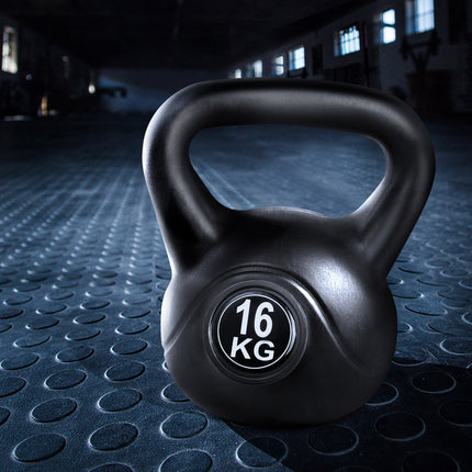 Everfit 16kg Kettlebell Set Weight Lifting Bench Dumbbells Kettle Bell Gym Home.