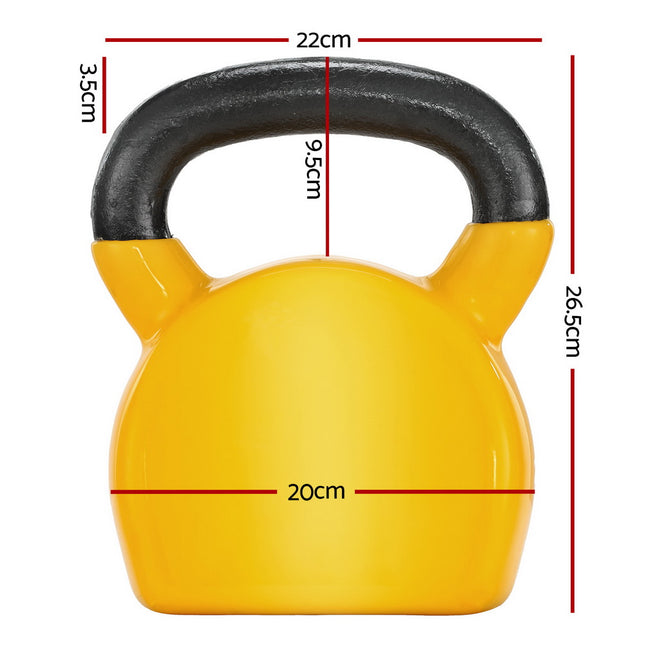 Everfit 20kg Kettlebell Set Weightlifting Bench Dumbbells Kettle Bell Gym Home.