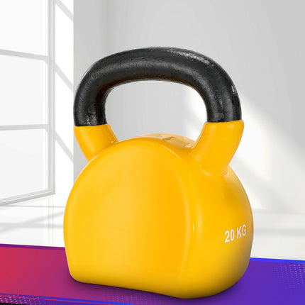 Everfit 20kg Kettlebell Set Weightlifting Bench Dumbbells Kettle Bell Gym Home.