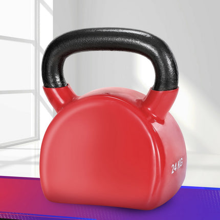 Everfit 24kg Kettlebell Weightlifting Bench Dumbbells Kettle Bell Gym Home.