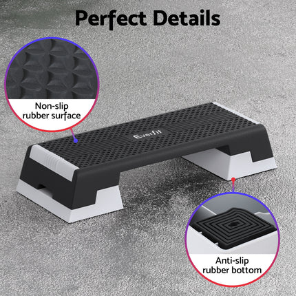 Everfit 3 Level Aerobic Step Adjustable Stepper for Home Workouts.