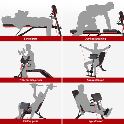 Everfit Weight Bench Adjustable Preacher Curl Bench Press Dumbbell Stool 260kg.