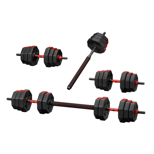 Everfit 40kg Adjustable Dumbbell Barbell Set Weight Plates Home Workout.