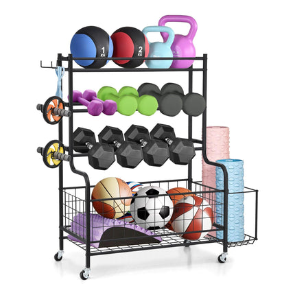 Everfit Dumbbell Rack Weight Rack for Dumbbells Home Gym Storage Black.