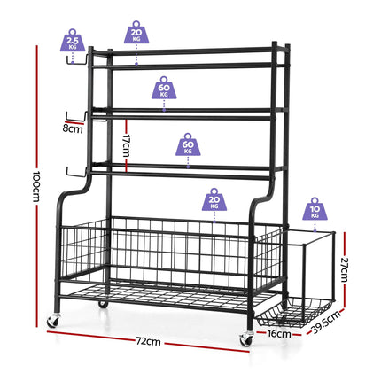 Everfit Dumbbell Rack Weight Rack for Dumbbells Home Gym Storage Black.