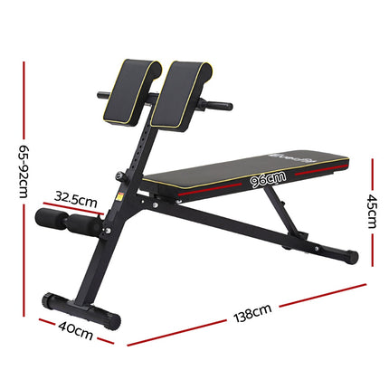 Everfit Roman Chair Adjustable Weight Bench Strength Training Preacher Curls.