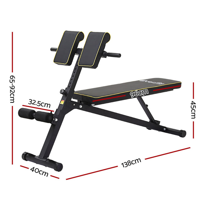 Everfit Roman Chair Adjustable Weight Bench Strength Training Preacher Curls.