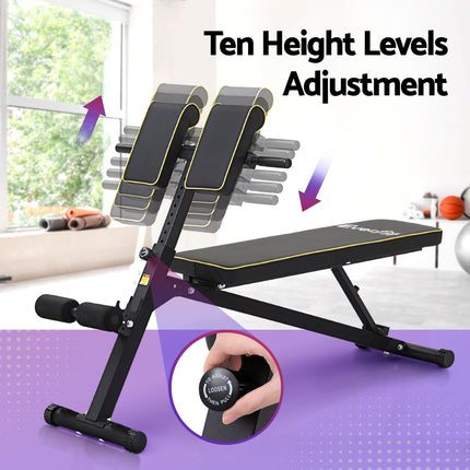 Everfit Roman Chair Adjustable Weight Bench Strength Training Preacher Curls.