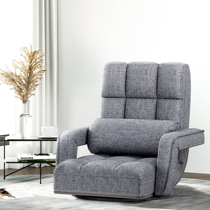 Artiss Floor Chair Lounge Sofa Swivel Grey.
