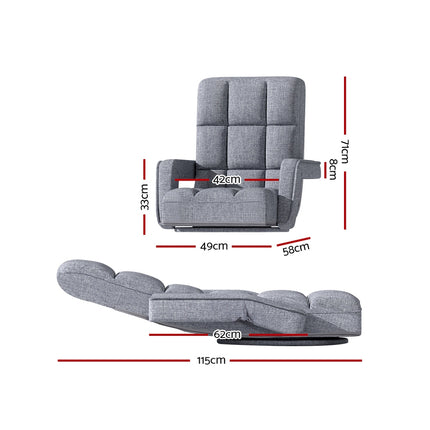 Artiss Floor Chair Lounge Sofa Swivel Grey.