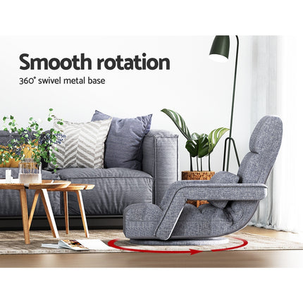 Artiss Floor Chair Lounge Sofa Swivel Grey.