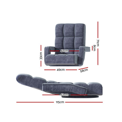 Artiss Floor Chair Lounge Sofa Swivel Charcoal.