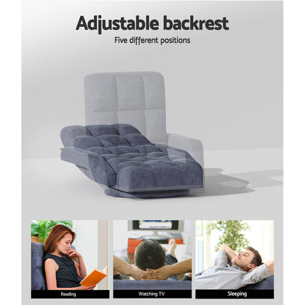 Artiss Floor Chair Lounge Sofa Swivel Charcoal.
