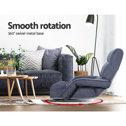 Artiss Floor Chair Lounge Sofa Swivel Charcoal.