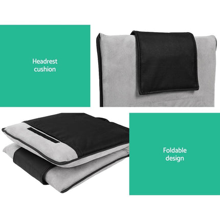 Artiss 4X Floor Lounge Sofa Bed Floor Cushion Velvet Grey.