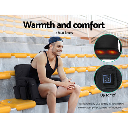 Artiss Lounge Sofa Bed With Armrest Heated Floor Recliner Futon Couch Folding Chair Cushion.