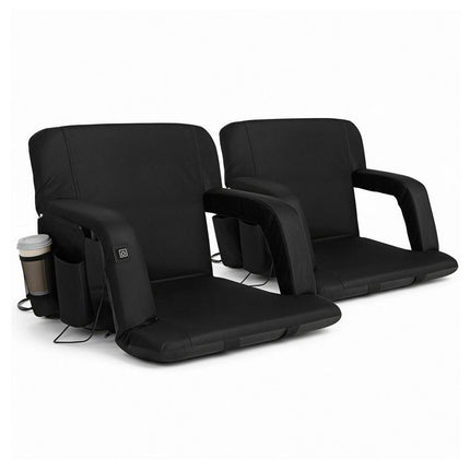 Artiss 2X Floor Lounge Sofa Bed With Armrest Heated Cushion.