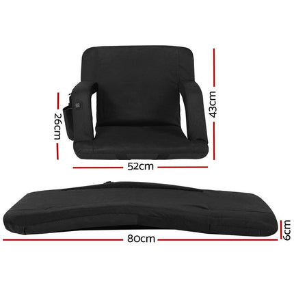 Artiss 2X Floor Lounge Sofa Bed With Armrest Heated Cushion.