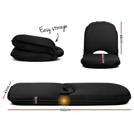 Artiss Floor Lounge Sofa Camping Chair Black.