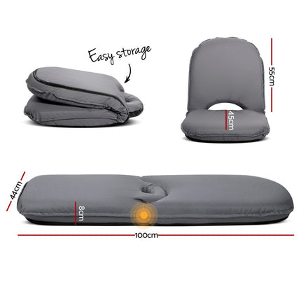 Artiss Floor Lounge Sofa Camping Chair Grey.