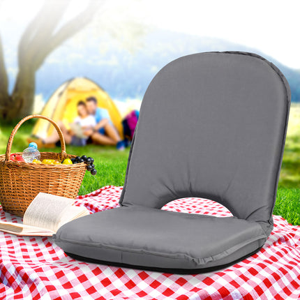 Artiss Floor Lounge Sofa Camping Chair Grey.