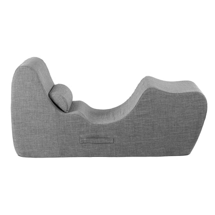Artiss Chaise Lounge Chair Ergonomic S-Curve Floor Lounger Boneless Lounge Chairs Grey.