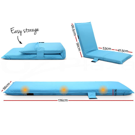 Artiss Floor Lounge Sofa Camping Chair Blue.