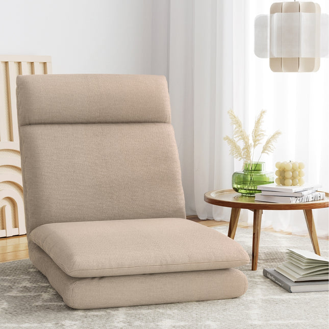 Artiss Floor Chair Sofa 1 Seater Linen Beige.