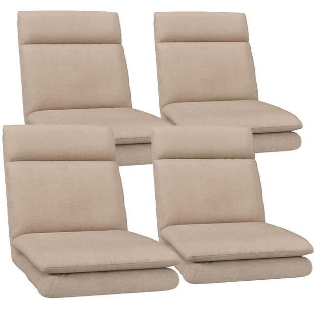 Artiss 4XFloor Chair Sofa Linen Beige.