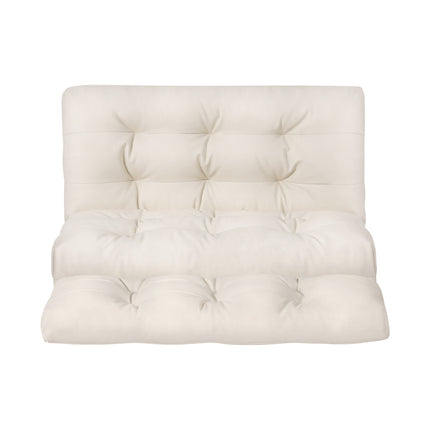 Artiss Floor Lounge Sofa Bed 2 Seater Pillow Leather White.