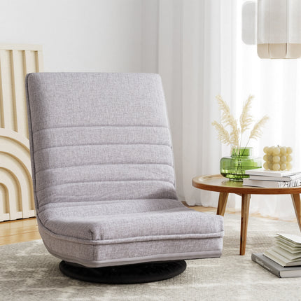 Ariss Swivel Floor Chair 360 Adjustable Foldable Lounge Seat Floor Sofa Chair Grey.