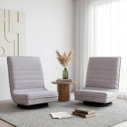 Artiss 2 Swivel Floor Chair 360 Adjustable Foldable Lounge Seat Floor Sofa Chair Grey.