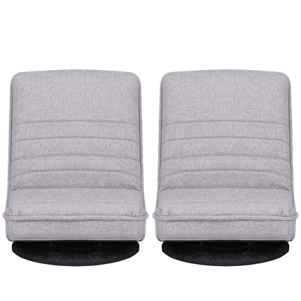Artiss 2 Swivel Floor Chair 360 Adjustable Foldable Lounge Seat Floor Sofa Chair Grey.