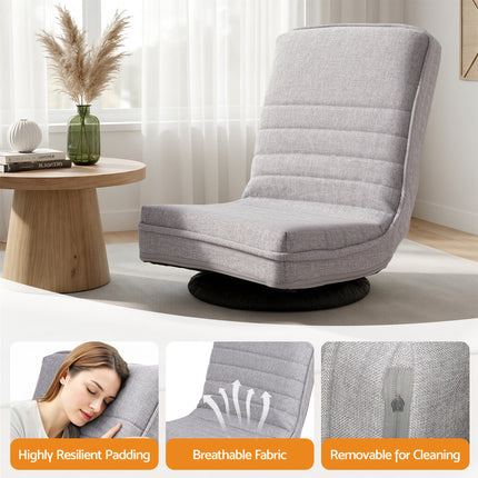 Artiss 2 Swivel Floor Chair 360 Adjustable Foldable Lounge Seat Floor Sofa Chair Grey.