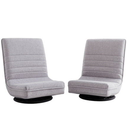 Artiss 2 Swivel Floor Chair 360 Adjustable Foldable Lounge Seat Floor Sofa Chair Grey.
