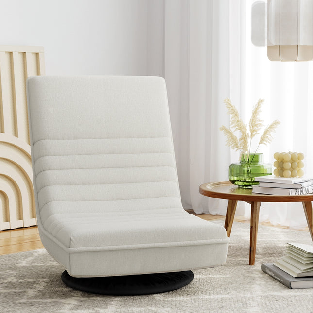 Artiss Floor Lounge Sofa Swivel Foldable Linen White.
