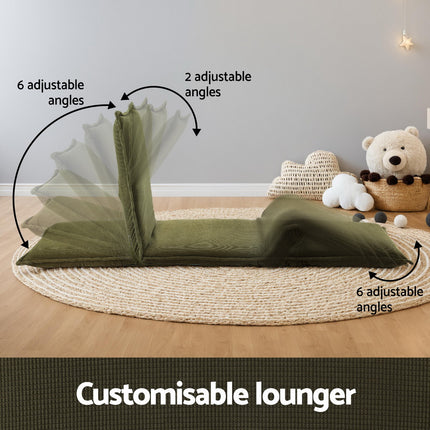 Artiss Floor Lounge Sofa Bed Foldable Green.