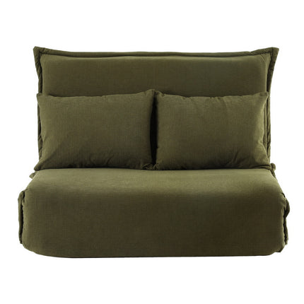 Artiss Floor Lounge Sofa Bed Foldable 2 Seater Green.