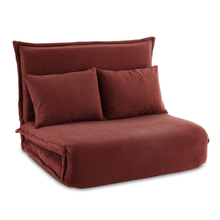 Artiss Floor Lounge Sofa Bed Foldable 2 Seater Orange.