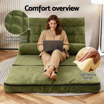 ArtissLounge Sofa Bed 2 seater Green Fabric.