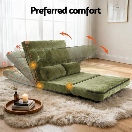ArtissLounge Sofa Bed 2 seater Green Fabric.