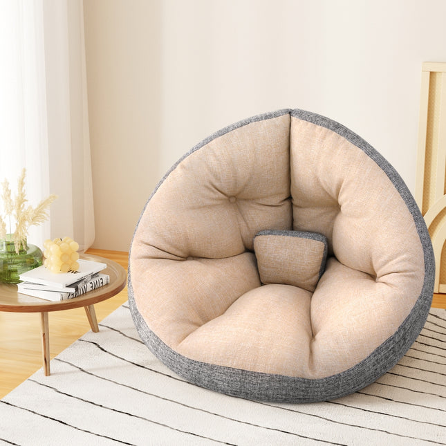 Artiss Floor Lounge Sofa Bed Chair Foldable Washable Beige.