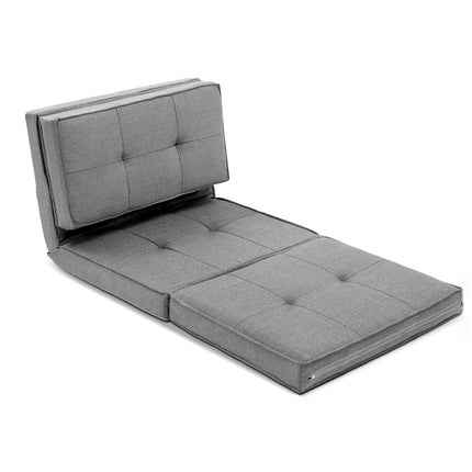 Artiss Floor Lounge Single Sofa Bed Grey Fabric.